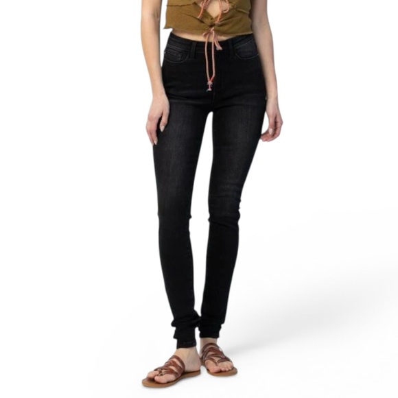 Judy Blue Uncuffed Skinny Fit Black Jeans 5/27 JB88450 - Picture 2 of 10